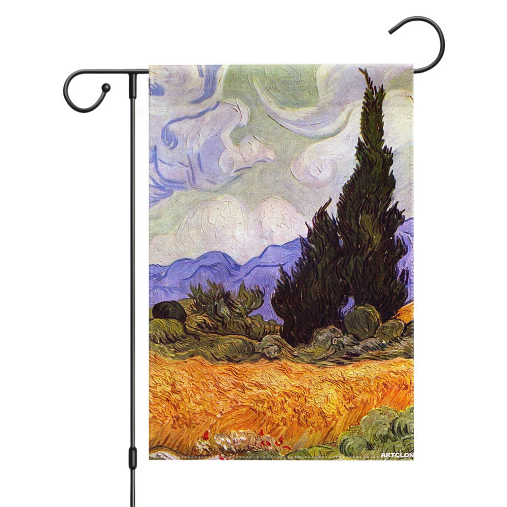 Vincent Van Gogh Wheat Field With Cypresses Garden Flags Yard Outdoor Lawn 12 X 18