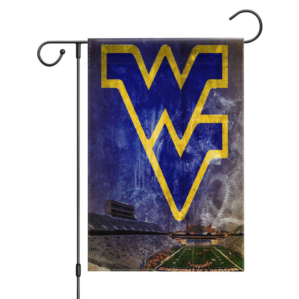 West Virginia Mountaineers Stripe Garden Flags Yard Outdoor Lawn 12 X 18