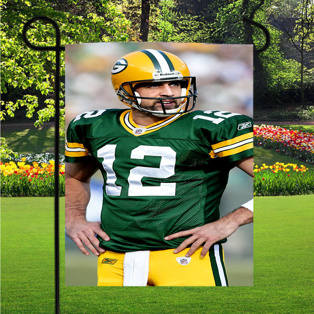 Aaron Rodgers Garden Flag Yard Sign Outdoor Lawn 12 X 18 inch