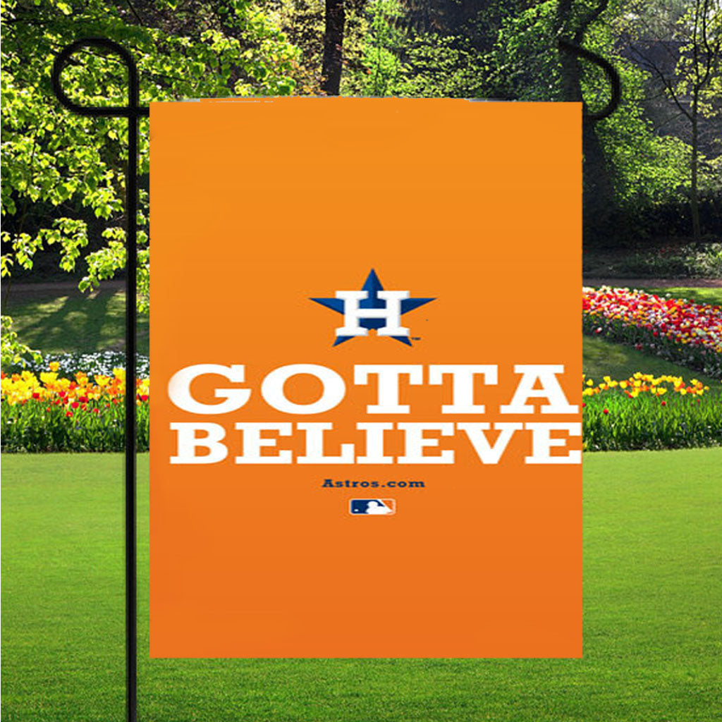 Houston Astros Gotta Believe Garden Flag Outdoor Lawn 12X18 Inch