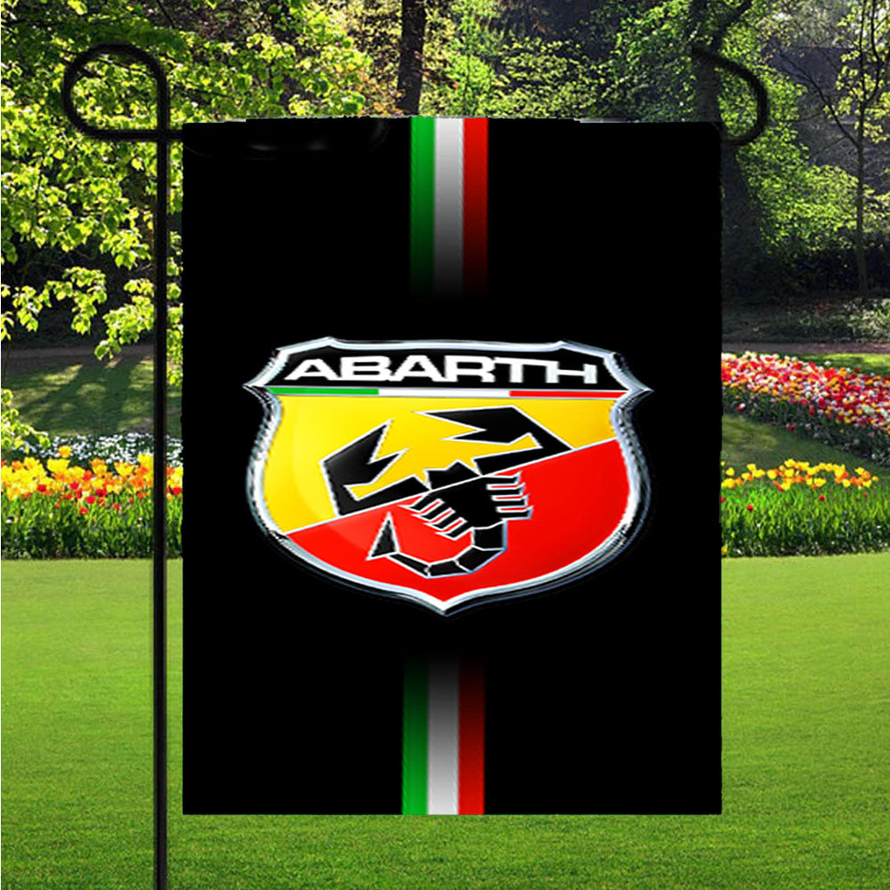 Abarth Racing Car Logo Garden Flag Yard Sign Outdoor Lawn 12 X 18 inch