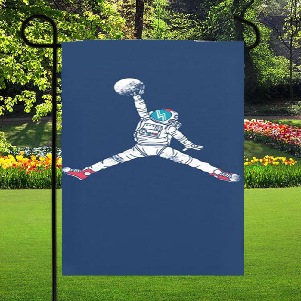 Air Jordan Astronaut Space Dunk Garden Flag Yard Sign Outdoor Lawn 12 X 18 inch