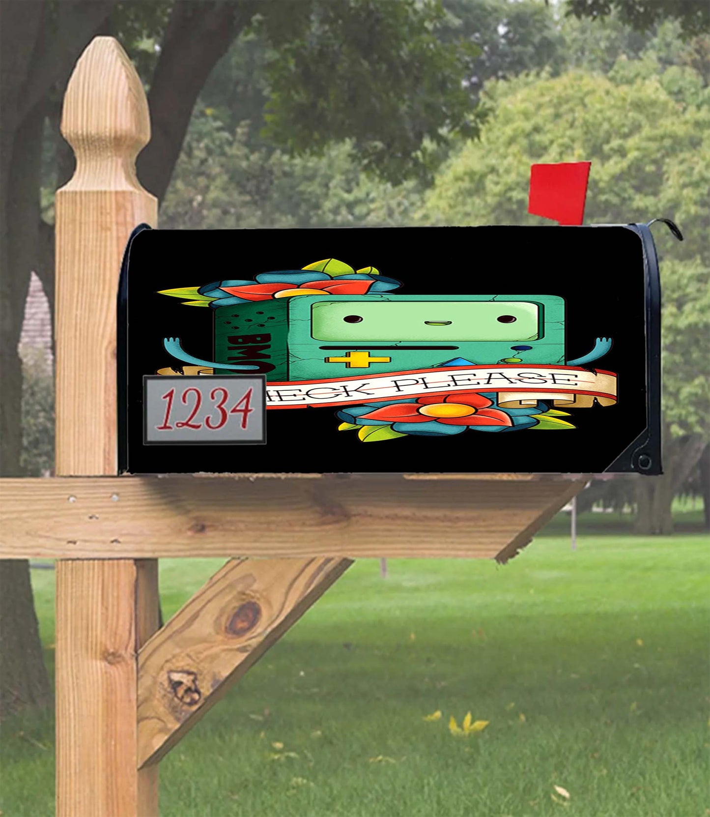 Adventure Time Bmo Check Please Flower Mailbox Cover