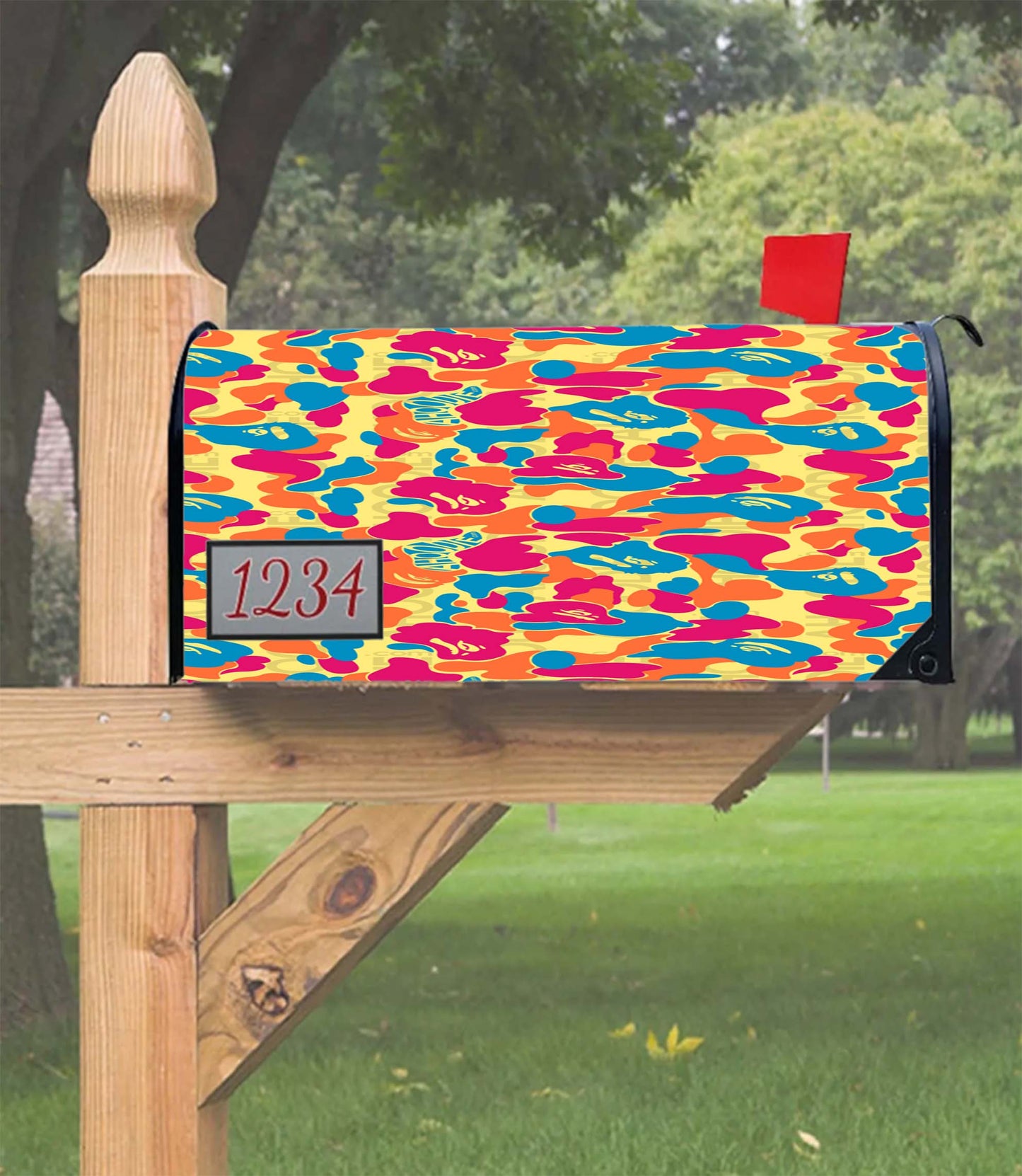 Ahoodie Camouflage Pattern Full Color Mailbox Cover