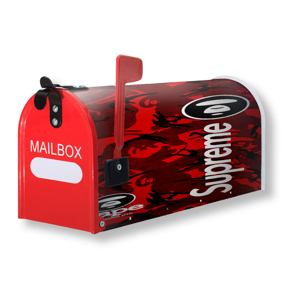 Bape Camo Shark Face Logo Red 2 Magnetic Mailbox Cover - 18.0" x 21.0"