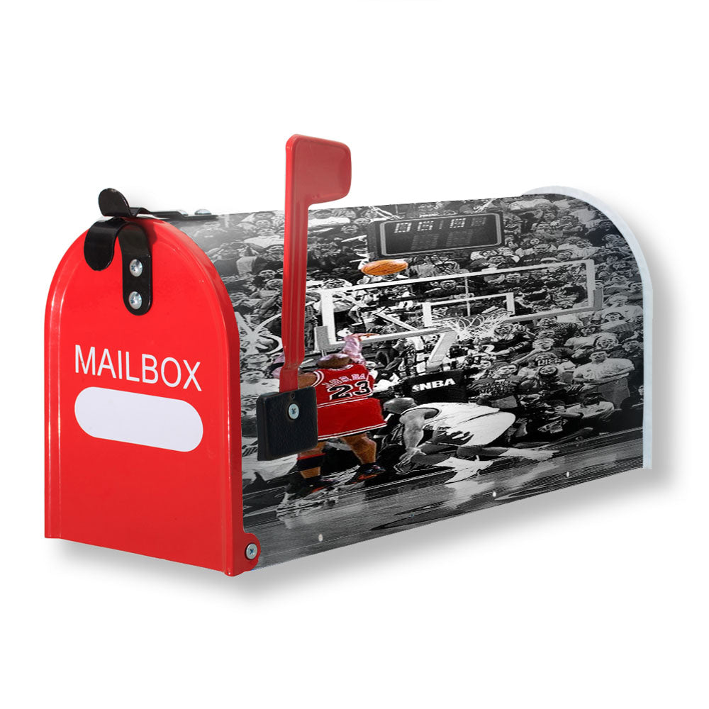Black White Michael Jordan Last Shot Magnetic Mailbox Cover - 18.0" x 21.0"