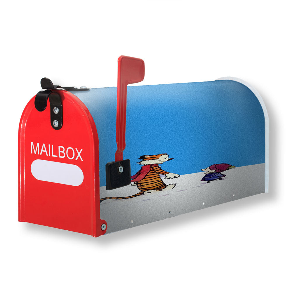 Calvin And Hobbes Christmas Snow Magnetic Mailbox Cover - 18.0" x 21.0"