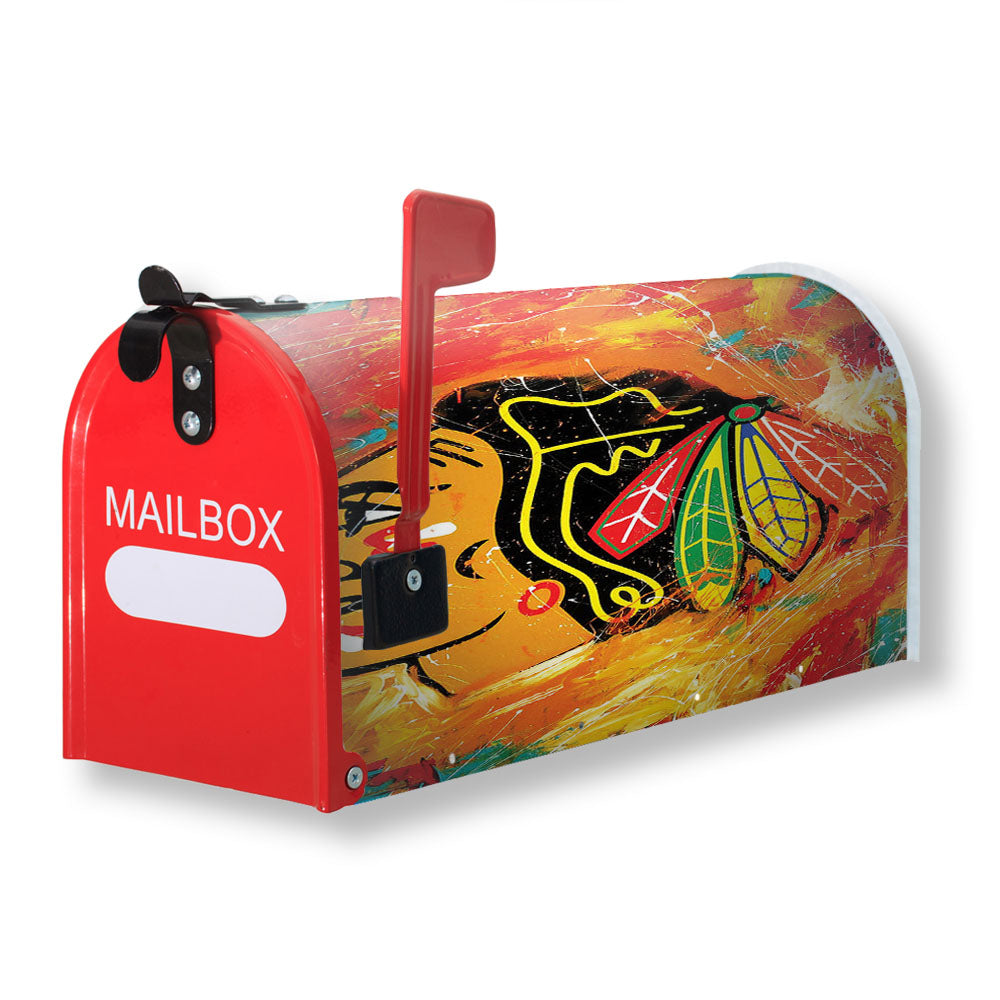 Chicago Blackhawks Abstract Art Magnetic Mailbox Cover - 18.0" x 21.0"