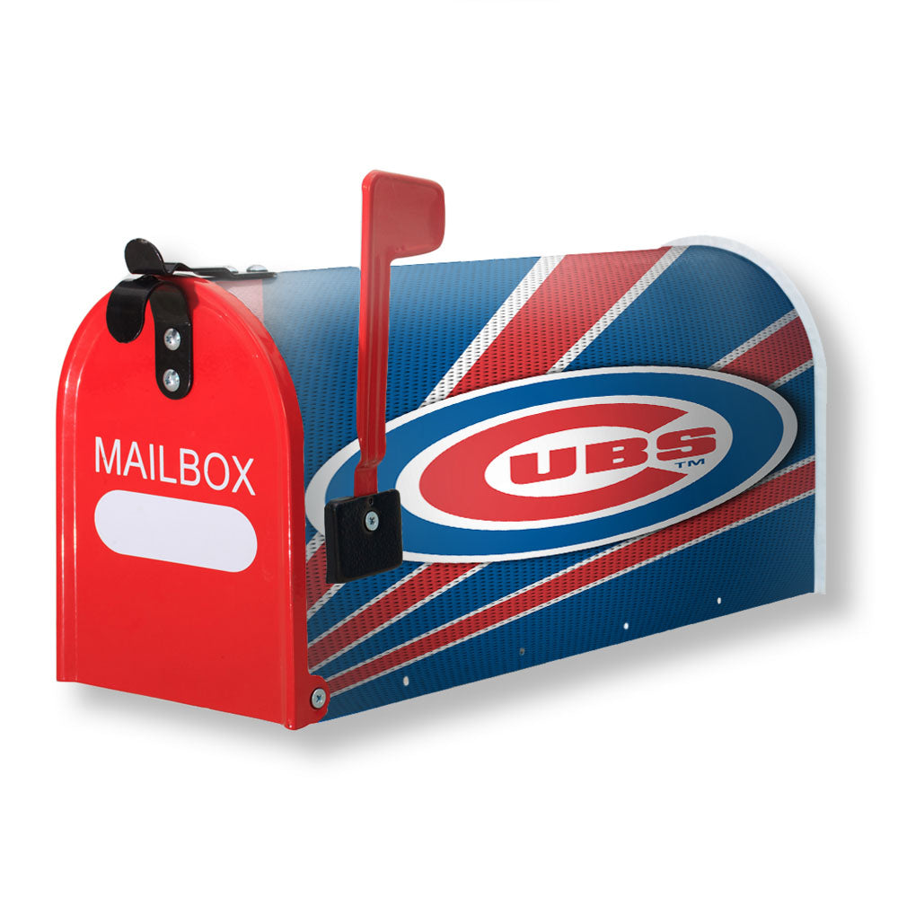 Chicago Cubs Stripe Wallpaper Magnetic Mailbox Cover - 18.0" x 21.0"
