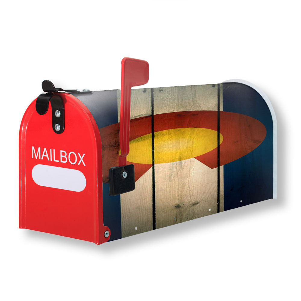 Colorado State Flag Wood Blue Design Magnetic Mailbox Cover - 18.0" x 21.0"