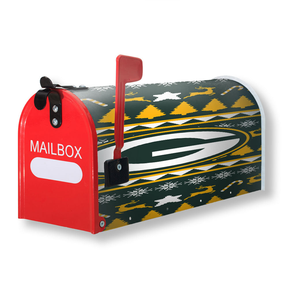Green Bay Packers Christmas Sweater Magnetic Mailbox Cover - 18.0" x 21.0"
