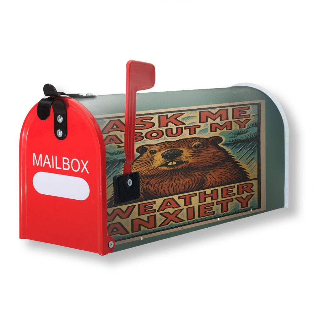 Groundhog Funny Weather Anxiety Magnetic Mailbox Cover - 18.0" x 21.0"