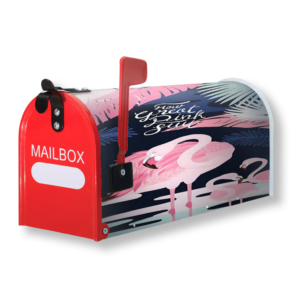 How Great Pink Suit Gatsby Flamingo Magnetic Mailbox Cover - 18.0" x 21.0"