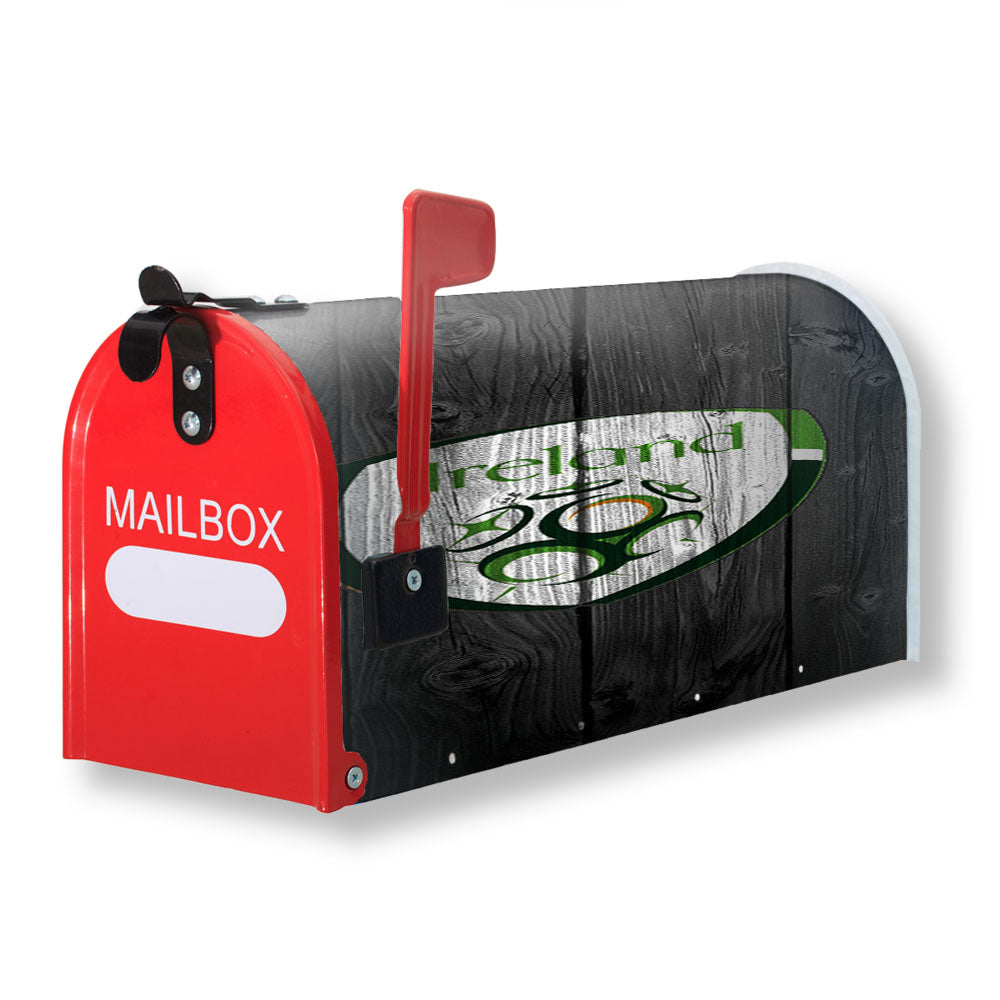 Ireland National Team Logo Dark Wood Wallpaper Magnetic Mailbox Cover - 18.0" x 21.0"