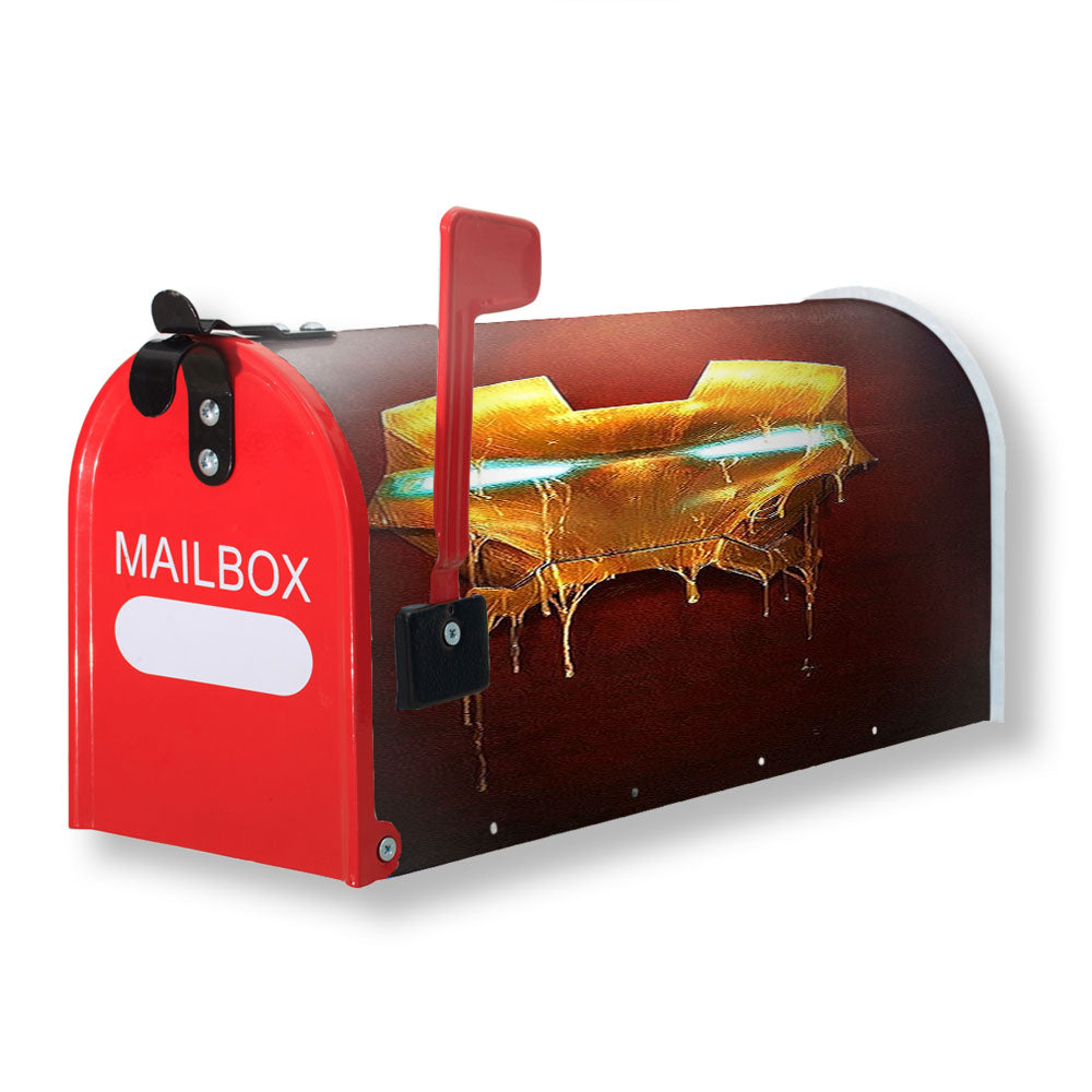Ironman Melted Gold Mask Magnetic Mailbox Cover - 18.0" x 21.0"