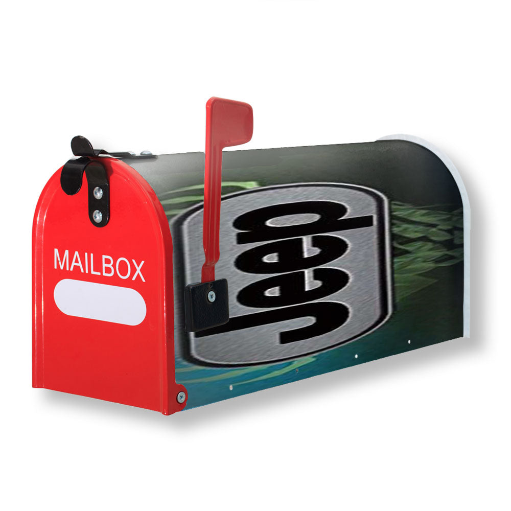 Jeep Green Flames Magnetic Mailbox Cover - 18.0" x 21.0"
