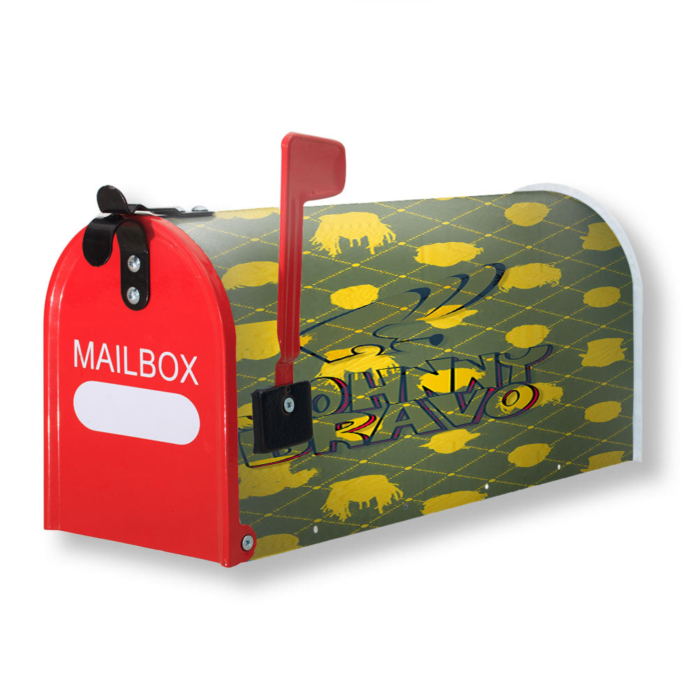 Johnny Bravo Cartoon Pattern Magnetic Mailbox Cover - 18.0" x 21.0"