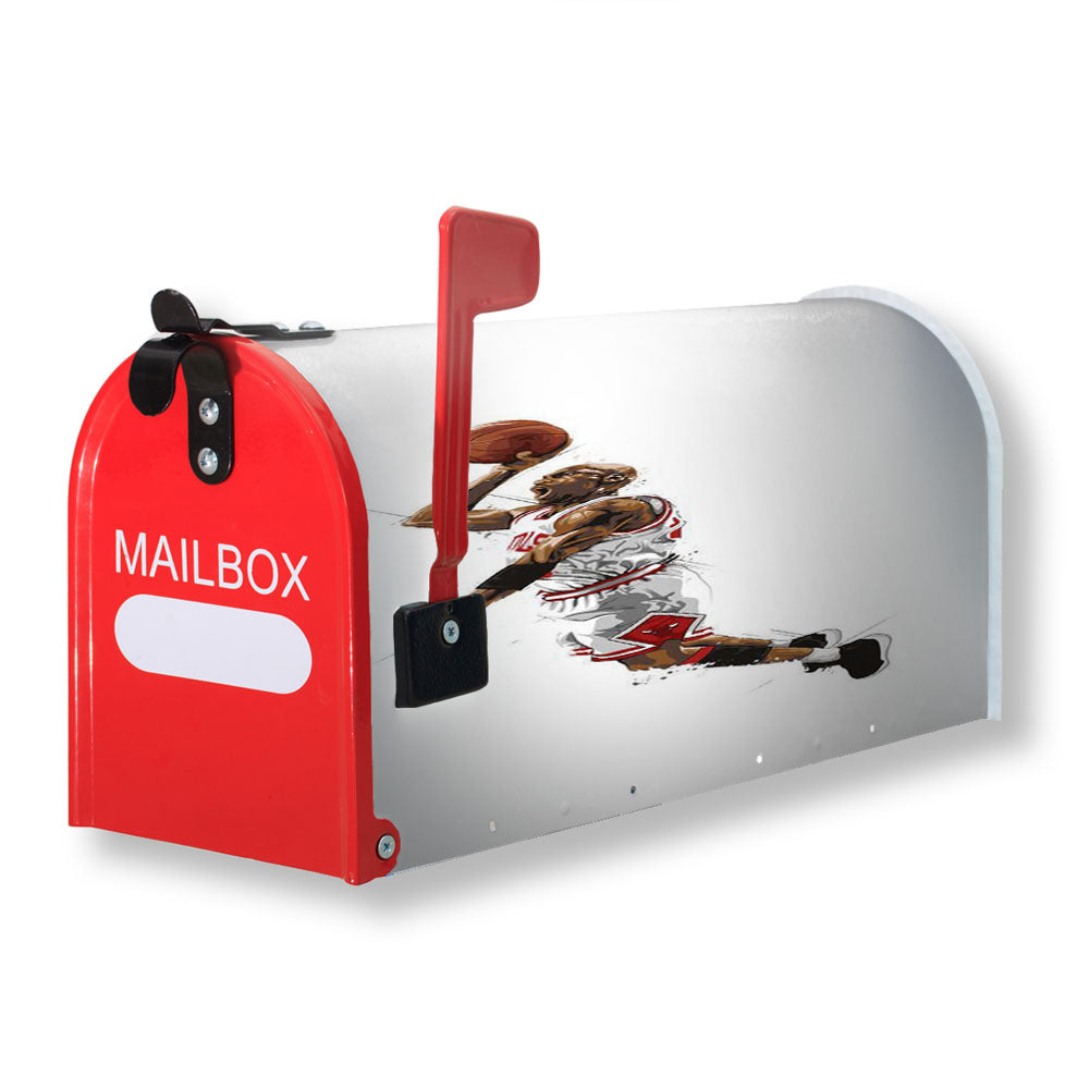 Jumpman Jordan On White Background Magnetic Mailbox Cover - 18.0" x 21.0"