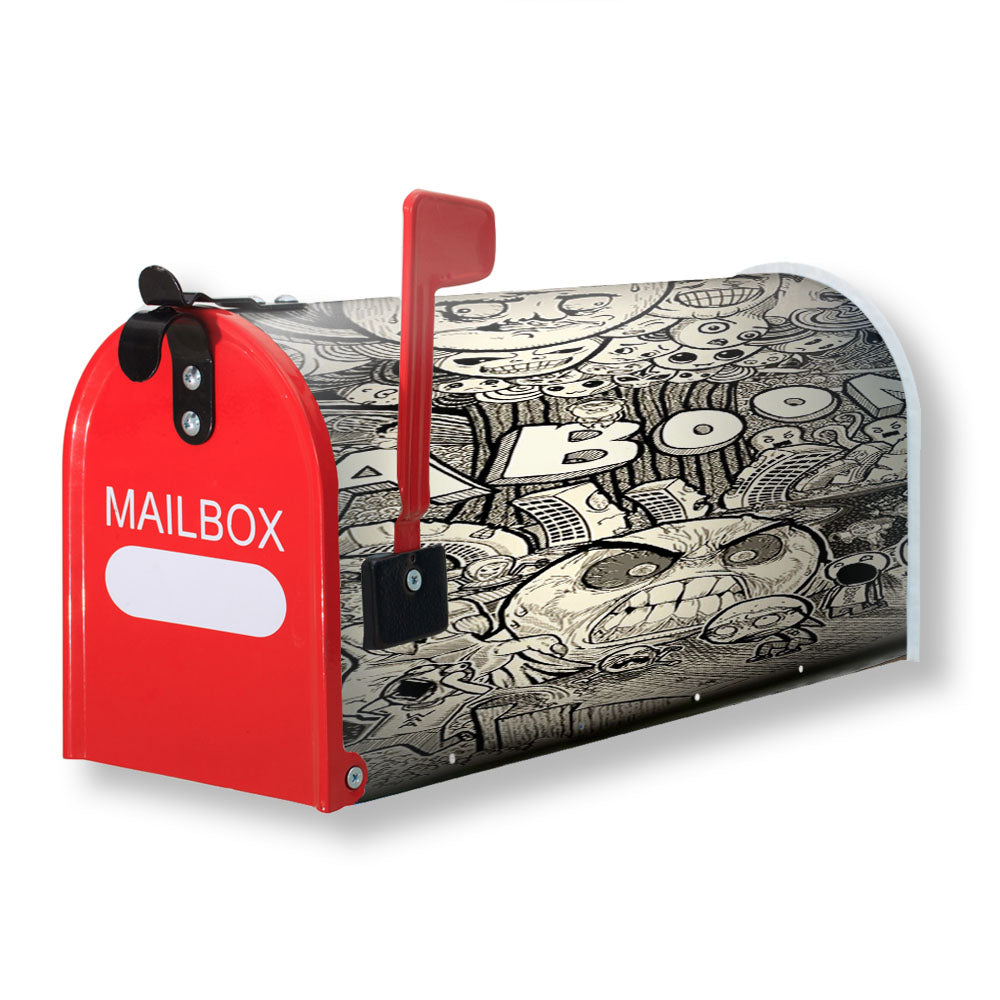 Kaboom Graffiti Monster Doodle Magnetic Mailbox Cover - 18.0" x 21.0"