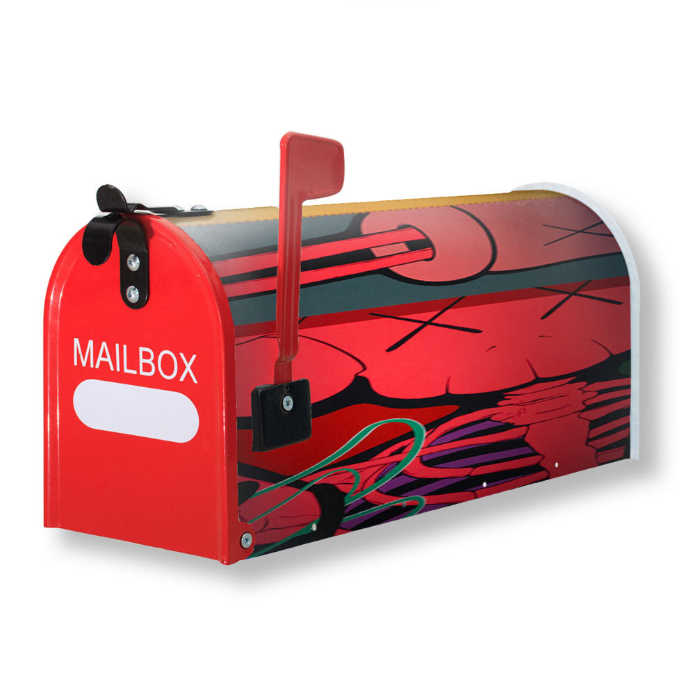 Kaws Mural Color Red Magnetic Mailbox Cover - 18.0" x 21.0"