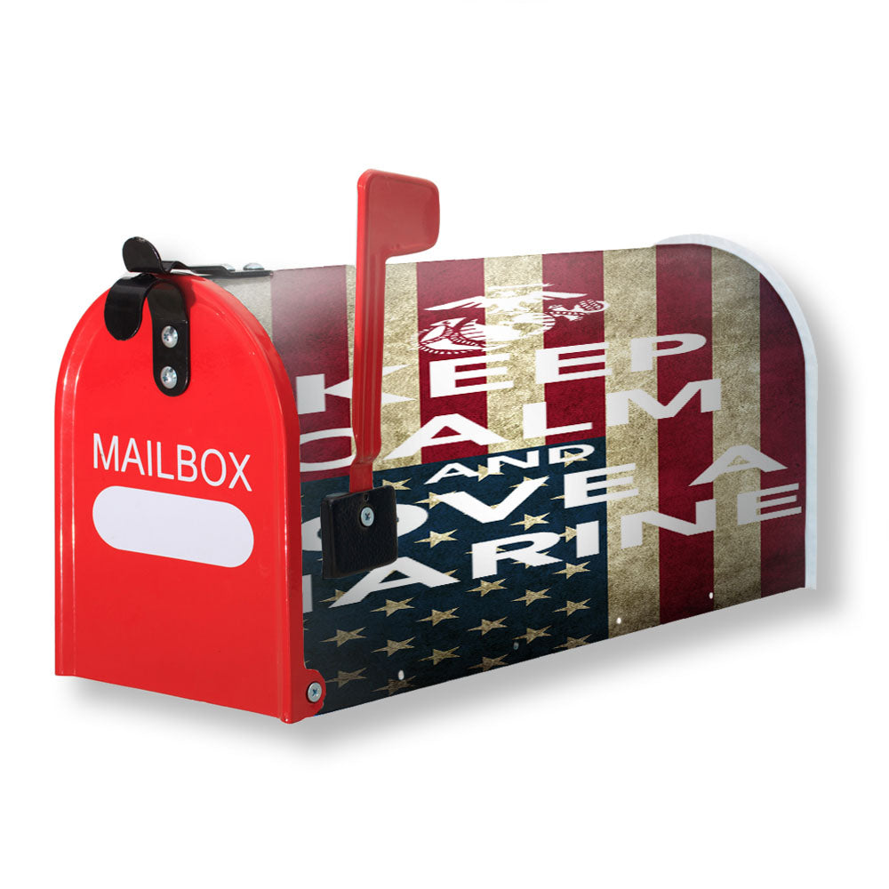 Keep Calm And Love Your Marine Magnetic Mailbox Cover - 18.0" x 21.0"