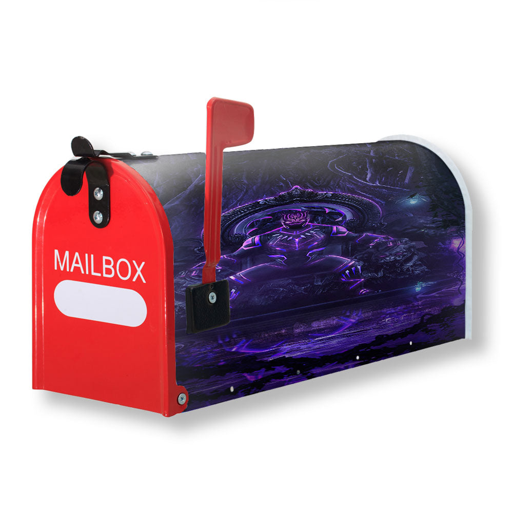King Black Panther Purple Glow Magnetic Mailbox Cover - 18.0" x 21.0"