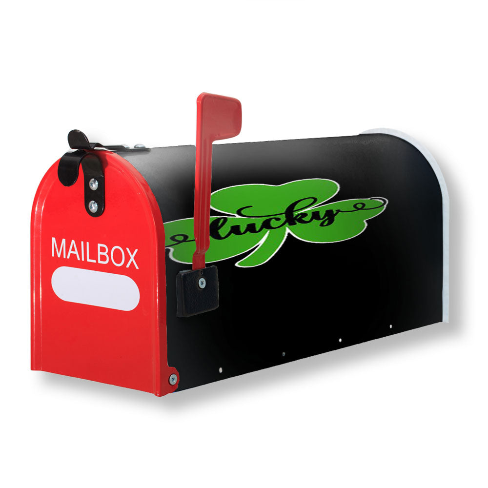 Lucky St Patricks Day Shamrock Clover Logo Birthday Gift Magnetic Mailbox Cover - 18.0" x 21.0"