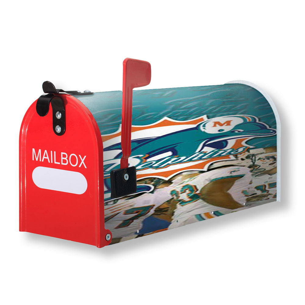 Miami Dolphins Halves Magnetic Mailbox Cover - 18.0" x 21.0"
