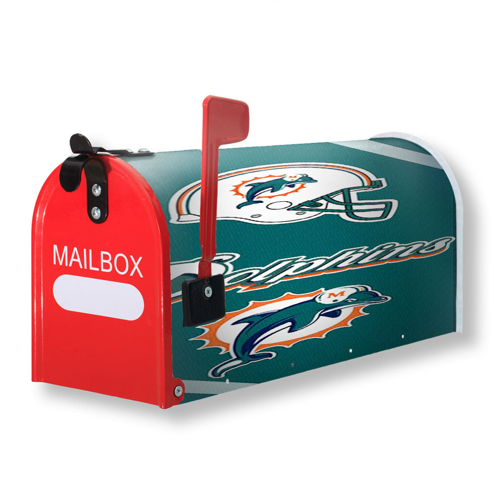 Miami Dolphins Wallpaper Magnetic Mailbox Cover - 18.0" x 21.0"