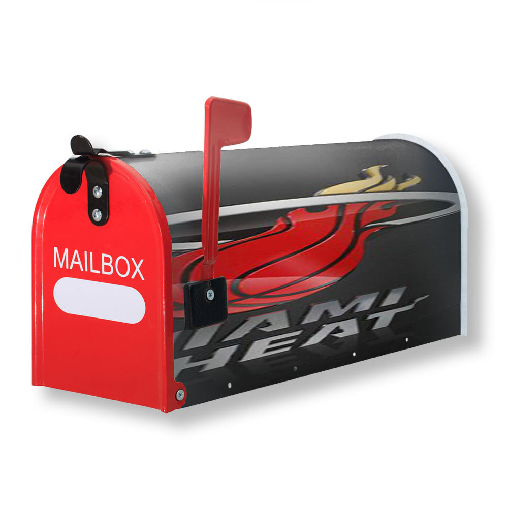 Miami Heat Metal Glossy Logo Magnetic Mailbox Cover - 18.0" x 21.0"