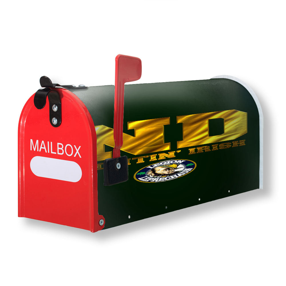 Nd Fighting Irish Gold And Green Wallpaper Magnetic Mailbox Cover - 18.0" x 21.0"