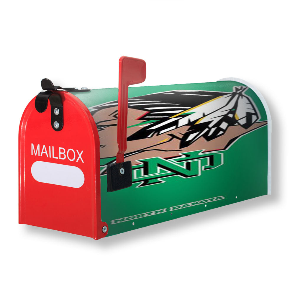 North Dakota Sioux Big Logo Green Bkg Magnetic Mailbox Cover - 18.0" x 21.0"