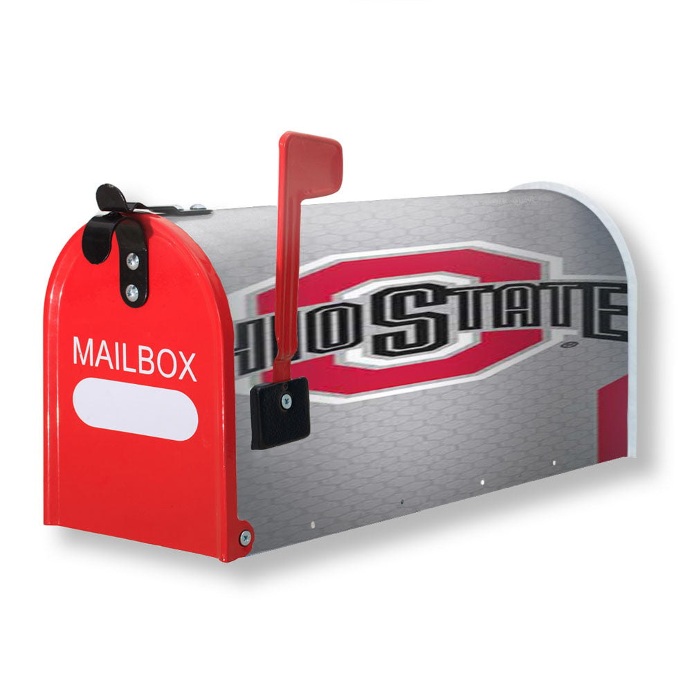 Ohio State Logo Honeycomb With Red Magnetic Mailbox Cover - 18.0" x 21.0"