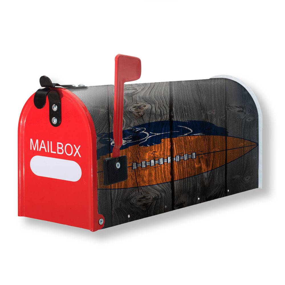 Old Chicago Bears Nfl Logo Dark Wood Wallpaper Magnetic Mailbox Cover - 18.0" x 21.0"