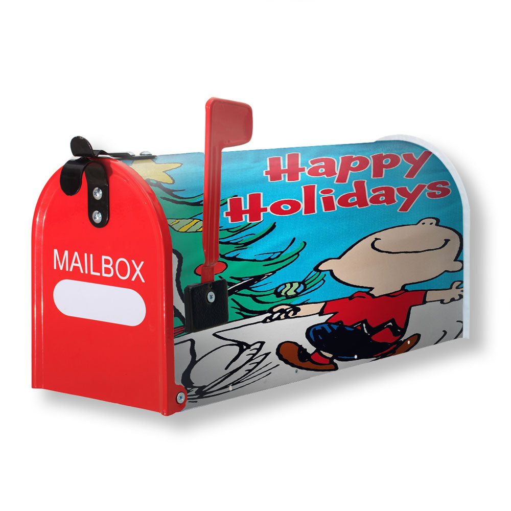 Peanuts Christmas Snoopy And Charlie Brown Magnetic Mailbox Cover - 18.0" x 21.0"