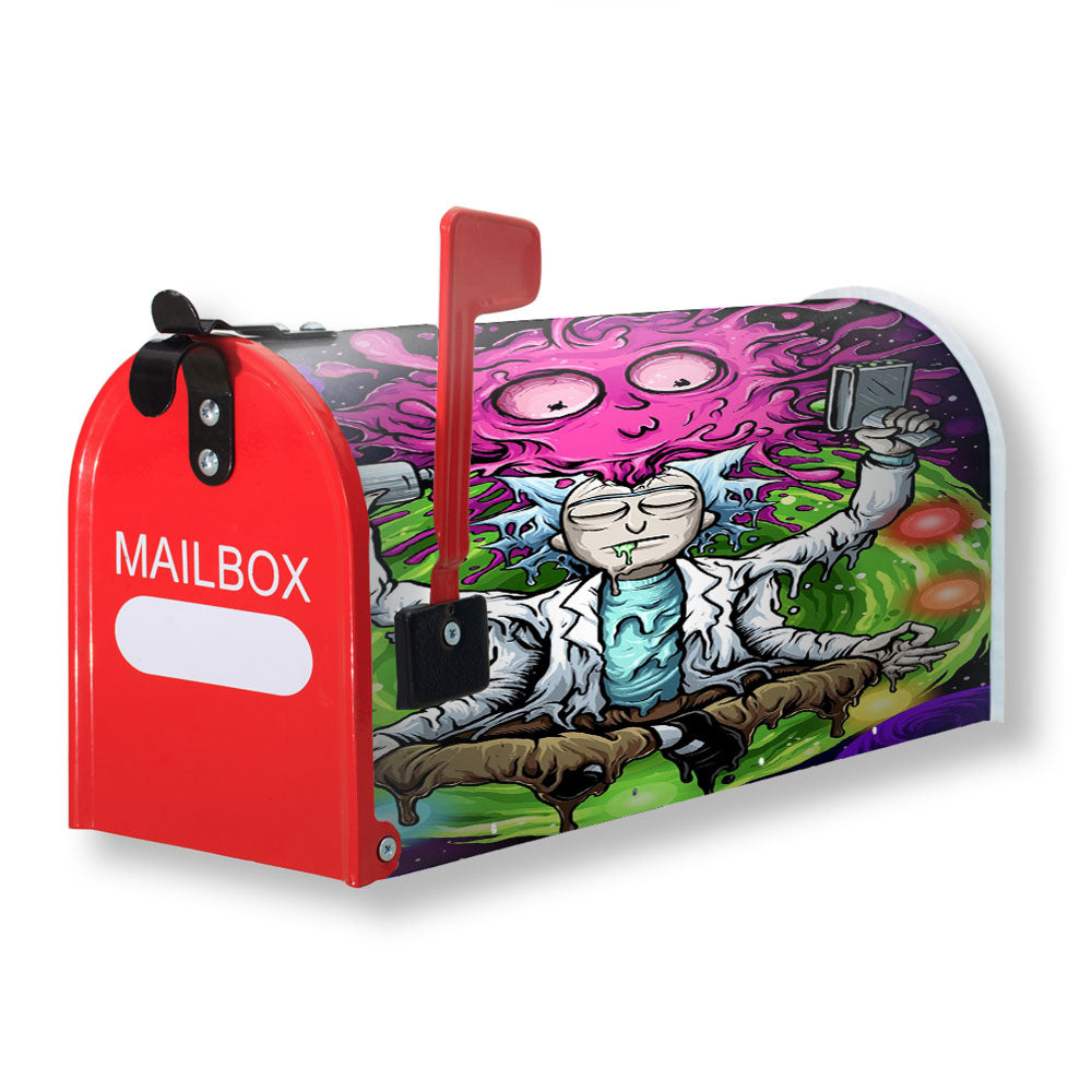 Rick And Morty Trippy Art Purple Magnetic Mailbox Cover - 18.0" x 21.0"