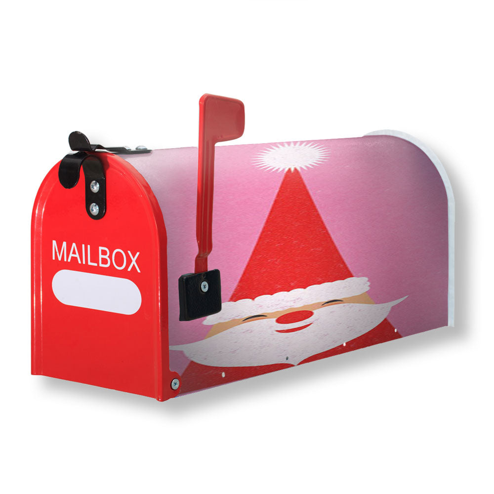 Santa Christmas Pink Magnetic Mailbox Cover - 18.0" x 21.0"