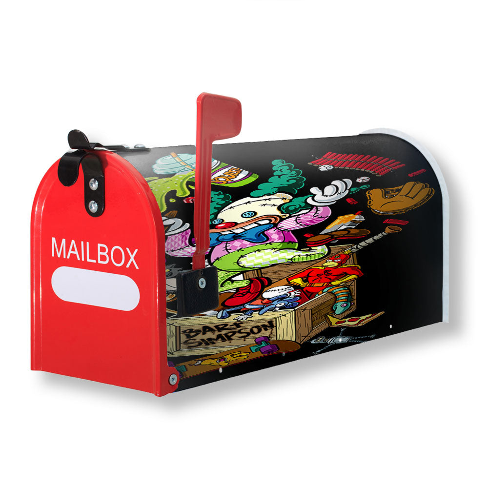 Simpsons Bar Santa Cruz Skateboards Art Black Magnetic Mailbox Cover - 18.0" x 21.0"