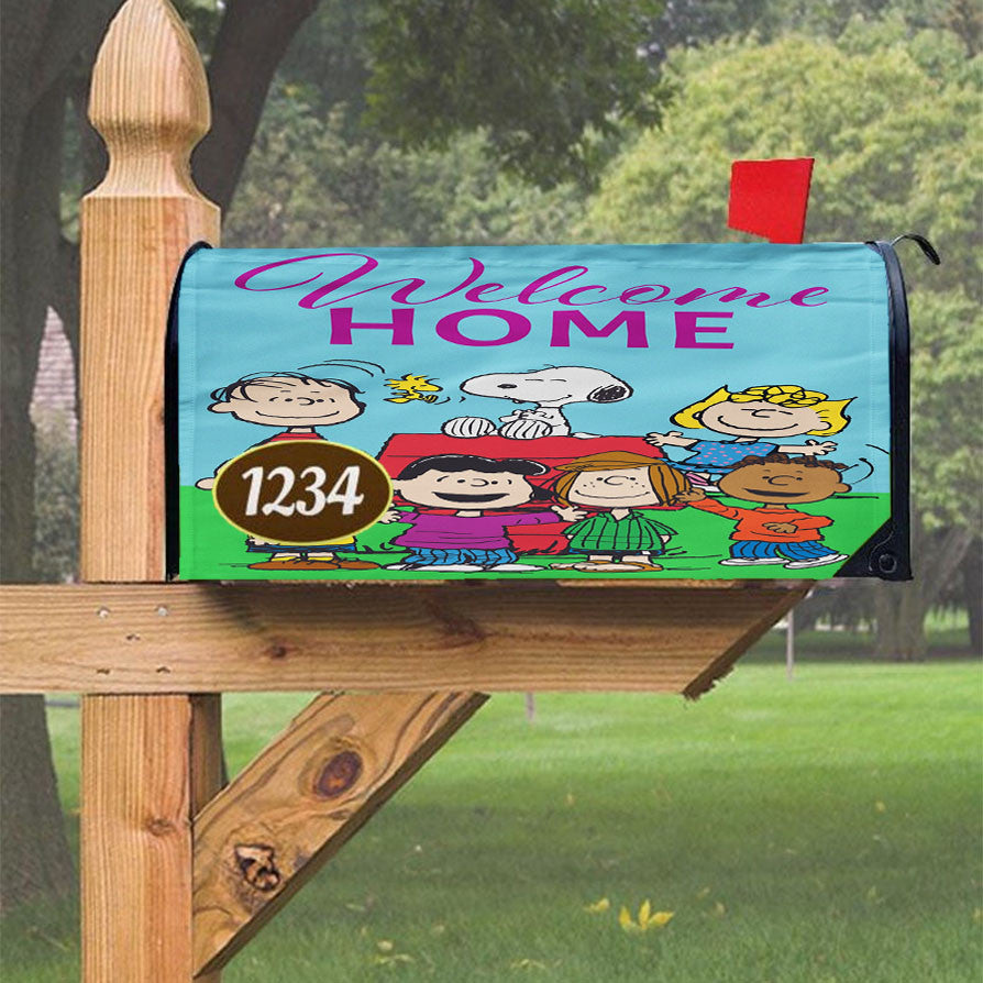 Peanuts Welcome Home Gang Magnetic Mailbox Cover 18" X 21" Outdoor Decor