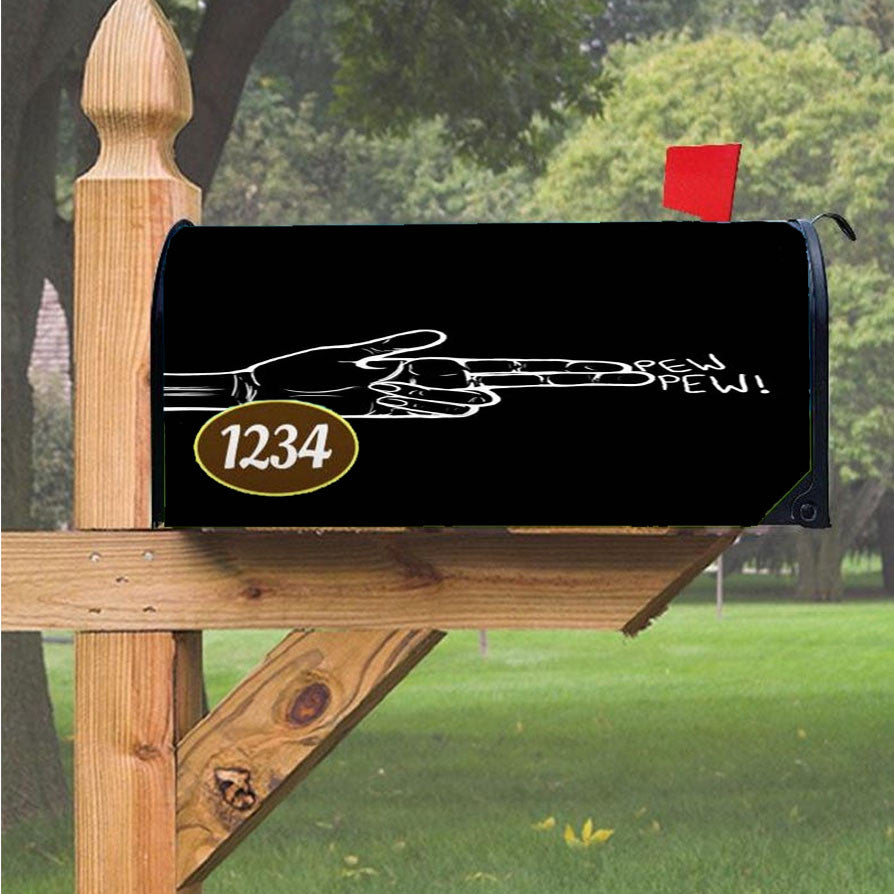 Pew Pew Magnetic Mailbox Cover 18" X 21" Outdoor Decor