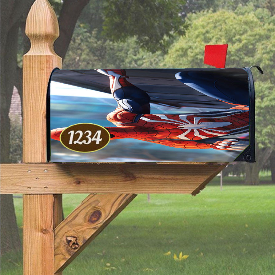 Playstation 4 Spiderman Character Magnetic Mailbox Cover 18" X 21" Outdoor Decor