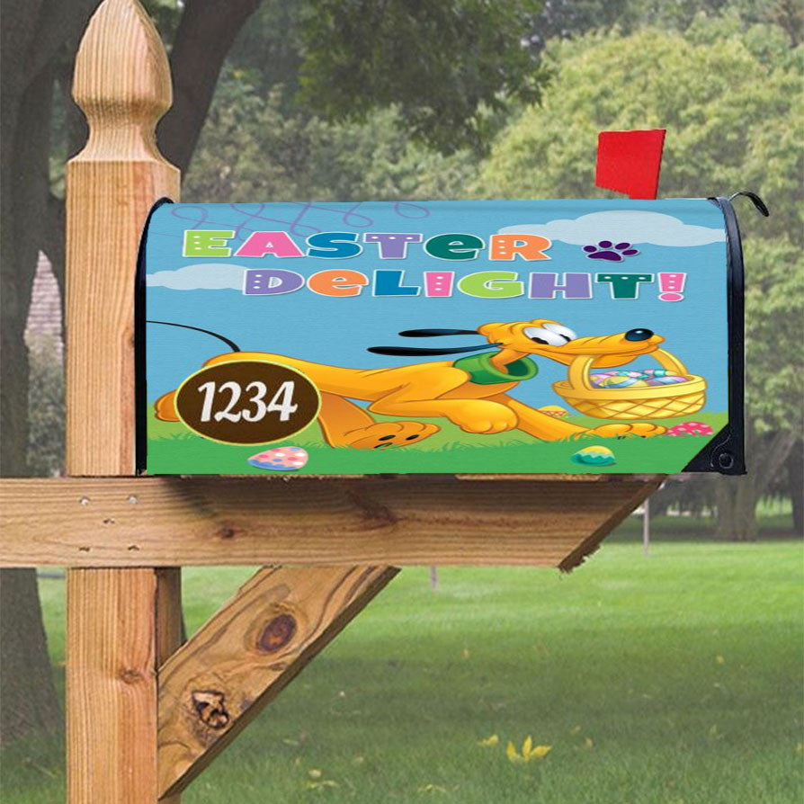 Pluto Easter Delight Magnetic Mailbox Cover 18" X 21" Outdoor Decor