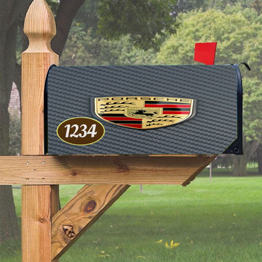 Porsche Logo Fiber Magnetic Mailbox Cover 18" X 21" Outdoor Decor