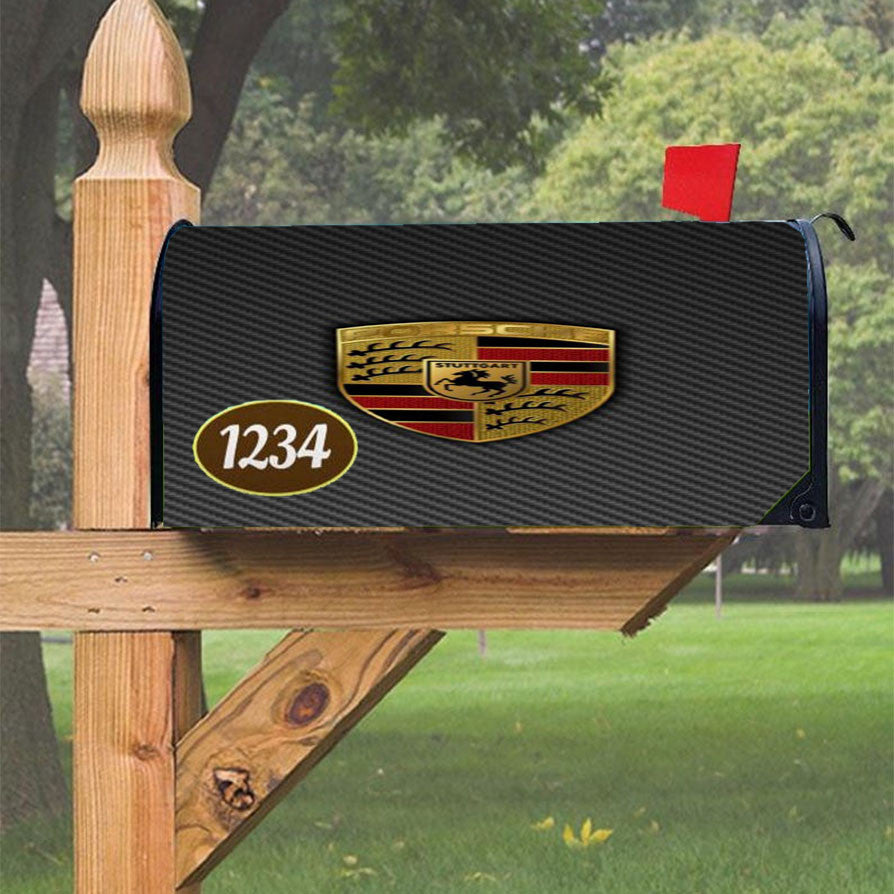 Porsche Logo Grey Magnetic Mailbox Cover 18" X 21" Outdoor Decor