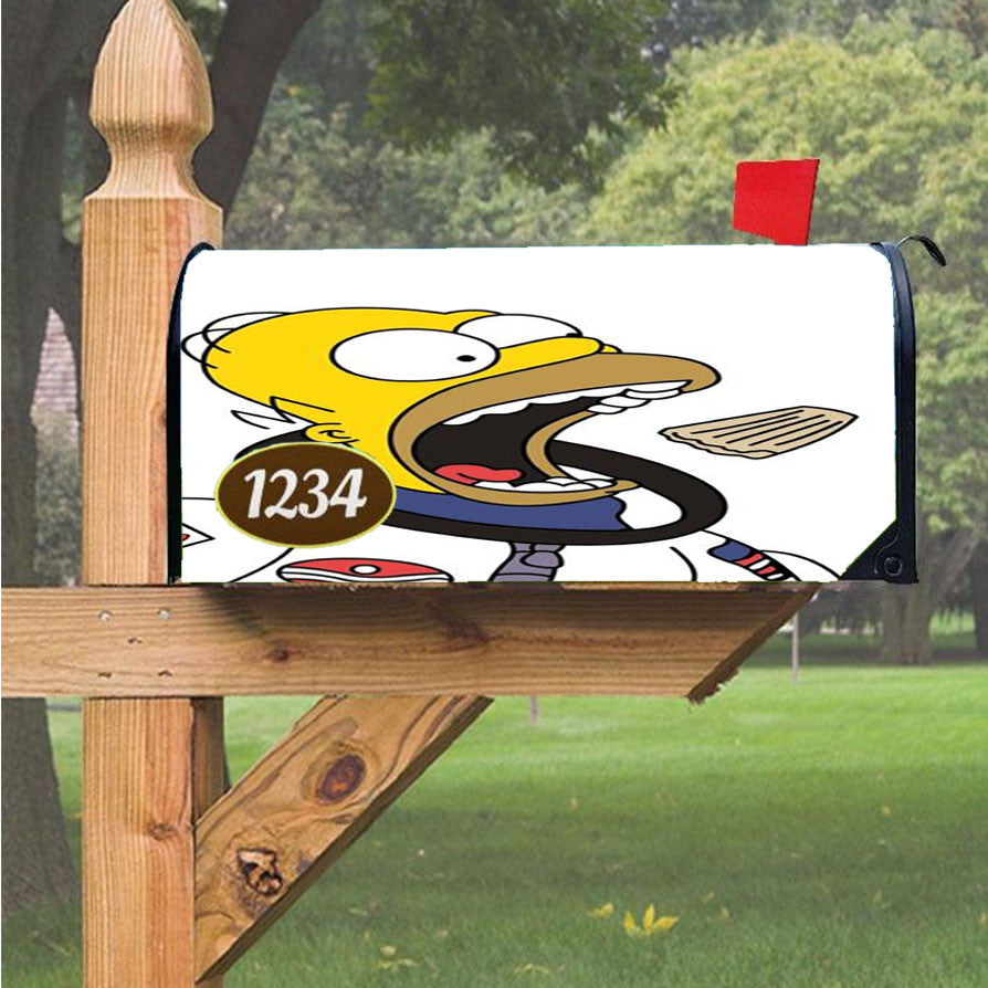Simpson Eaten Magnetic Mailbox Cover 18" X 21" Outdoor Decor