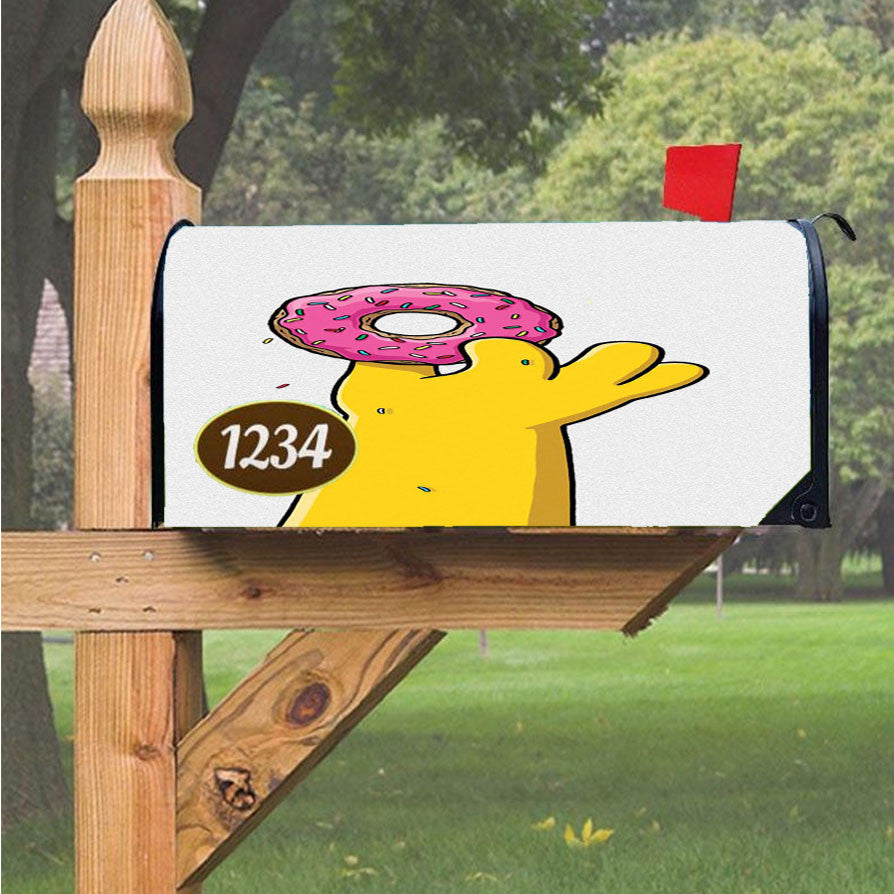Simpsons Loves Donut Doughnut Magnetic Mailbox Cover 18" X 21" Outdoor Decor