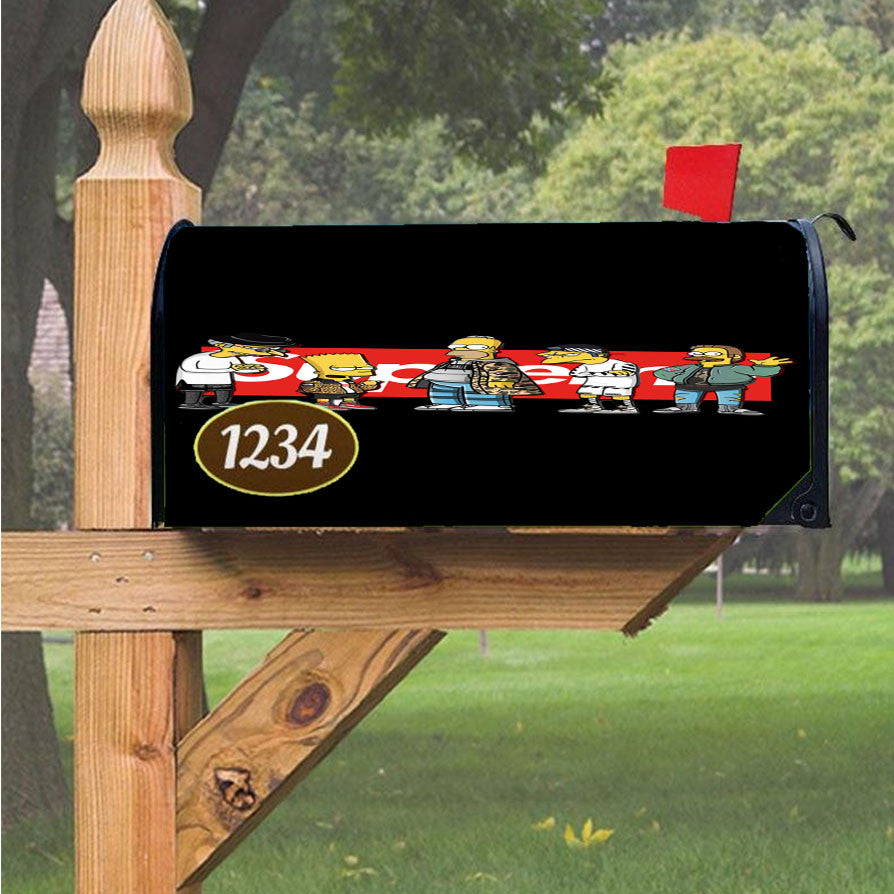 Simpsons Streetwear Wallpaper Magnetic Mailbox Cover 18" X 21" Outdoor Decor