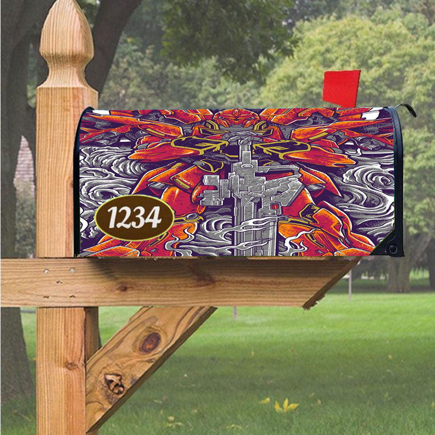 Sinanju Gundam Mecha Magnetic Mailbox Cover 18" X 21" Outdoor Decor