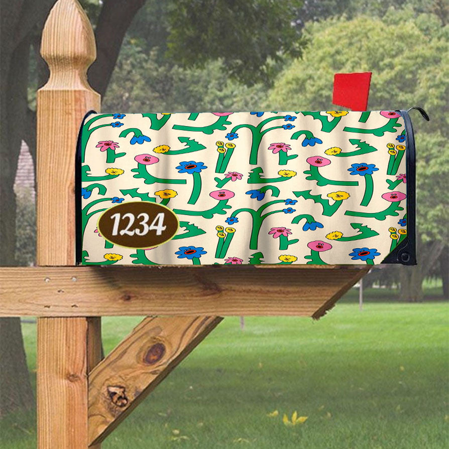 Singing Flowers Magnetic Mailbox Cover 18" X 21" Outdoor Decor