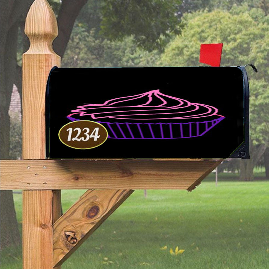 Sixty Cupcake Logo Magnetic Mailbox Cover 18" X 21" Outdoor Decor